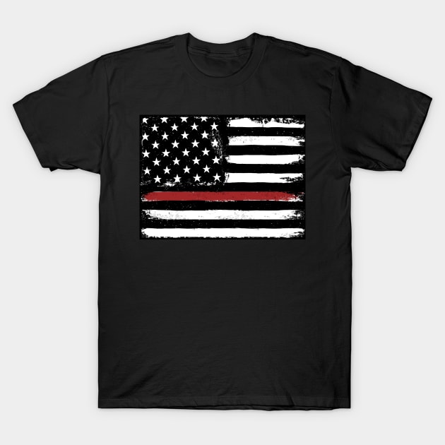 Fire Redline Flag T-Shirt by Alexandra Morrow Designs